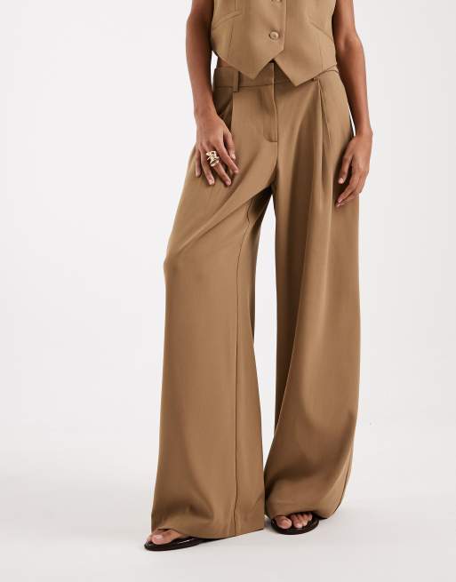 Vero Moda - Mix og match - Beige skræddersyede bukser med brede ben - Del af sæt, 2 af 5