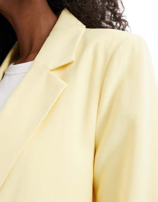 Vero Moda – Mixa och matcha – Blekgul kavaj i oversize, del av set, 3 av 4