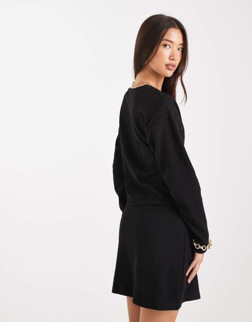 Vero Moda – Mixa och matcha – Svart, mjuk kofta med indragen midja, del av set, 3 av 4