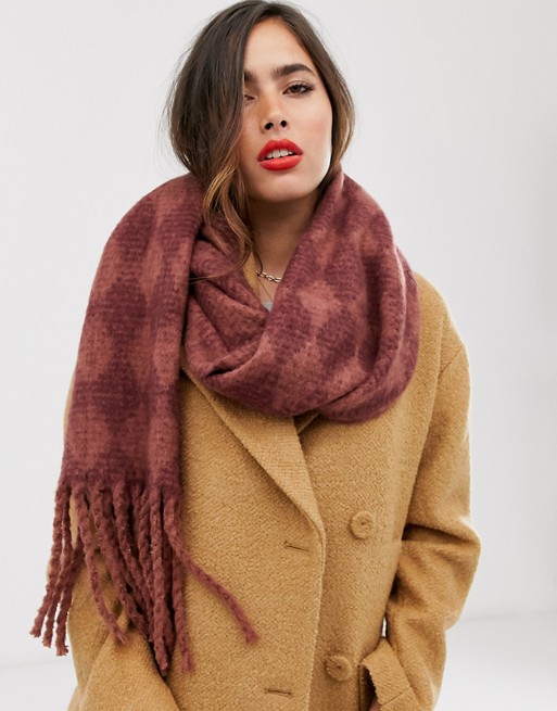 Vero Moda mixed check oversized scarf