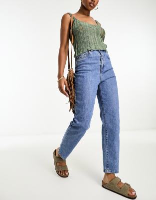 Vero Moda - Mom-Jeans in Blau