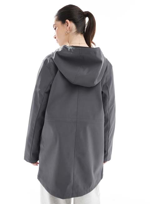 Vero Moda – Mörkgrå regnjacka med huva, 4 av 4