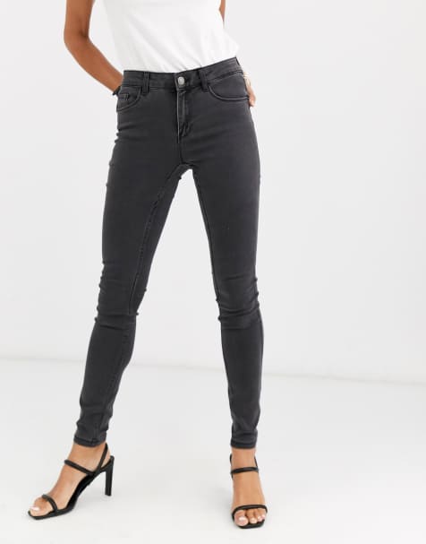 Vero Moda – Mörkgrå skinny jeans i shape up-modell - view 1