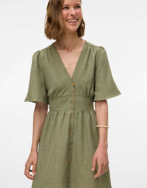 Vero Moda – Mörkgrön klänning - view 1