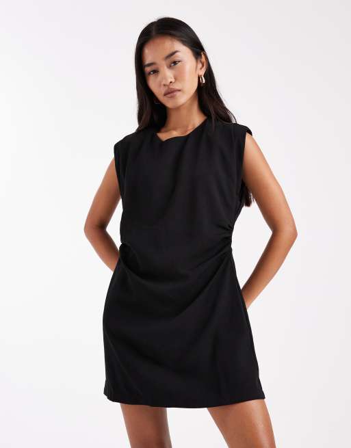 Vero Moda - Mouwloze mini-jurk met gerimpeld detail in zwart, 4 van 4