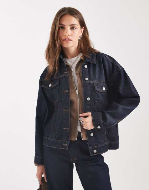 Vero Moda - Mørkeblå oversized denimjakke - view 1