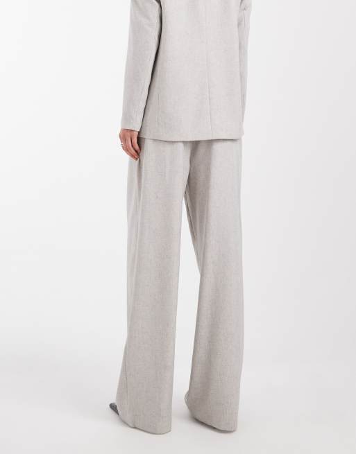 Vero Moda – Naturfärgade, vida byxor med linnekänsla, del av set, 4 av 5
