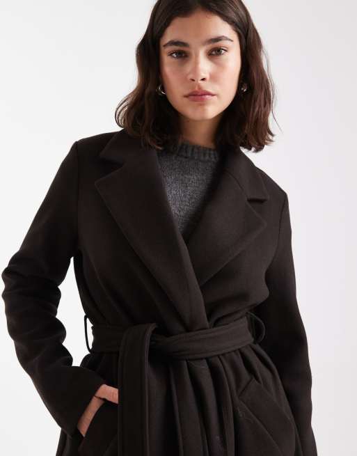 Vero Moda - Nette maxi jas met ceintuur in chocoladebruin, 2 van 4