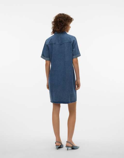 Vero Moda – Niebieska sukienka jeansowa, 2 z 4