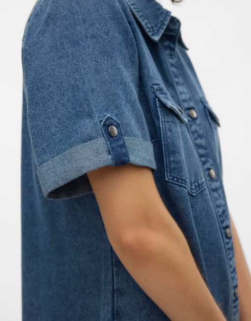 Vero Moda – Niebieska sukienka jeansowa, 4 z 4