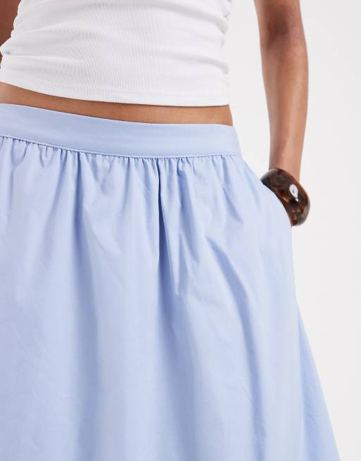 Vero Moda – Niebieska wciągana pełna spódnica midi, 3 z 5