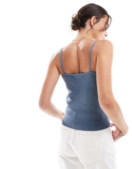 Vero Moda – Niebieski krótki top z bardzo miękkiej dzianiny, 3 z 4