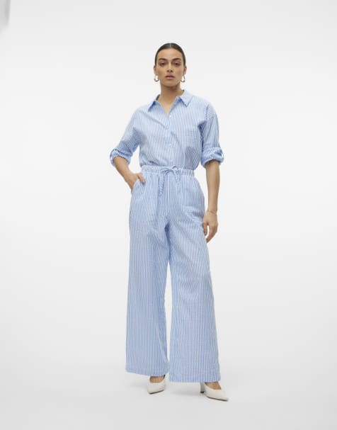 Vero Moda Wide leg trousers in blue