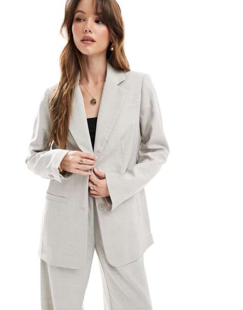Vero Moda boxy blazer co-ord in blue grey