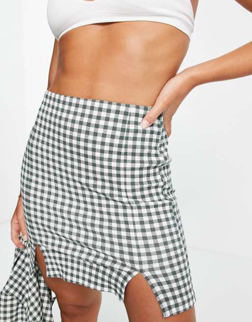 Green gingham mini clearance skirt