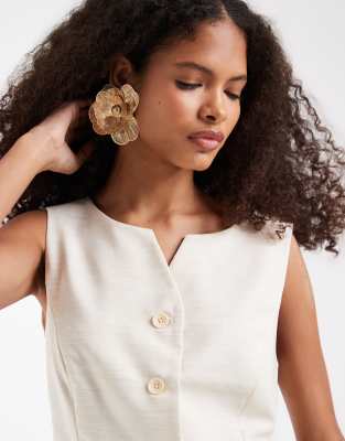 Vero Moda Notch Neckline Detail Tailored Vest In White