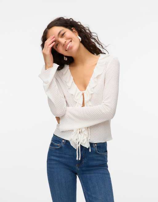 Vero Moda – Oberteil in Stern-Weiß