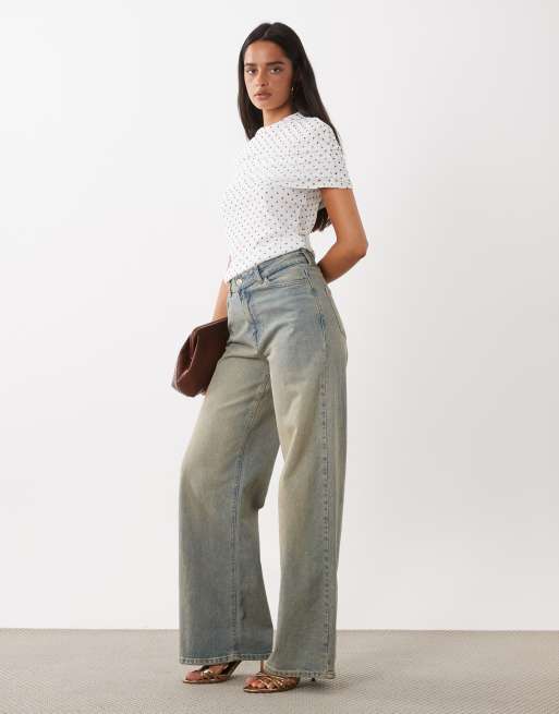 Vero Moda Oberteil mit Cape-Detail in Weiß mit Polka-Dot-Muster, 3 von 4