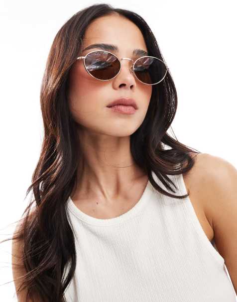 Vero Moda - Occhiali da sole oro con montatura ovale in metallo - view 1