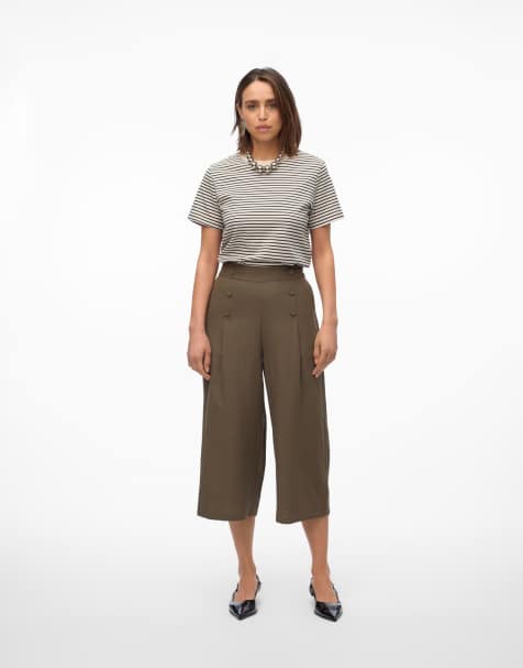 Vero Moda - Olivenfarvede culotte-bukser - view 1