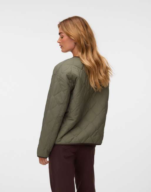 Vero Moda Olivia quilted jacket in green, 2 of 5
