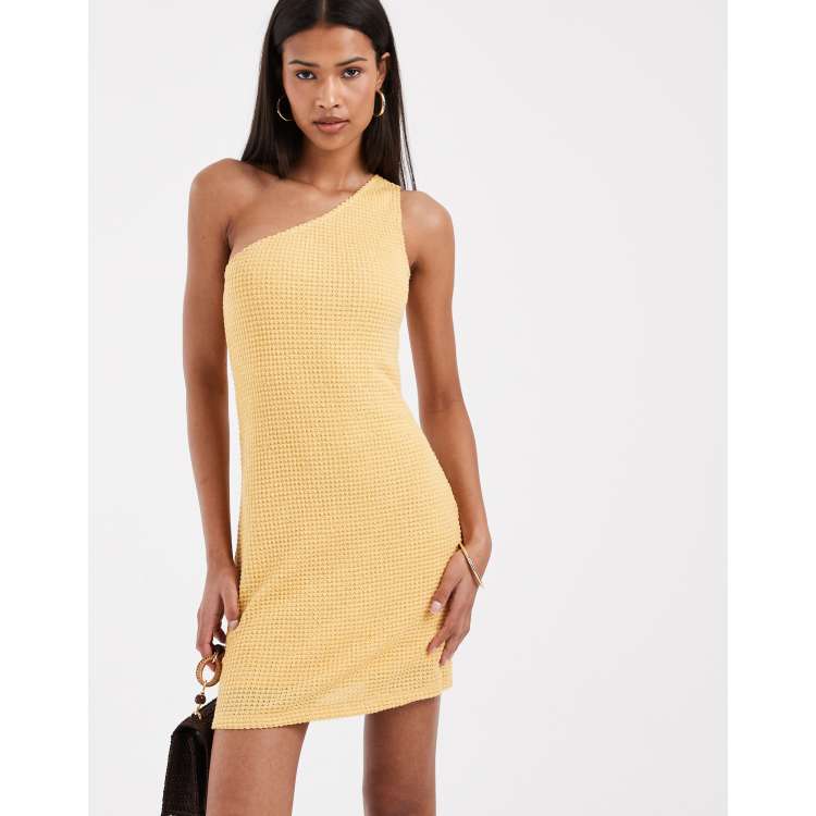 open lace back dress Jacinta One Shoulder Maxi Dress / Pastel Lemon | Meshki main image 1