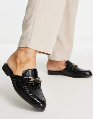 Vero Moda open back loafers in black