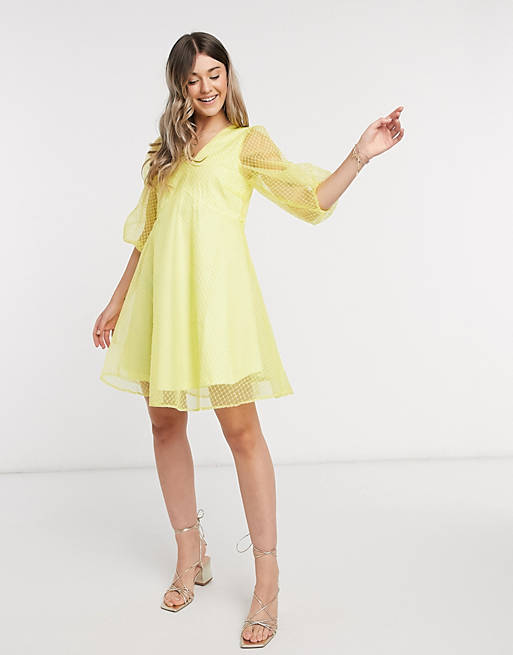 Dresses Vero Moda organza mini dress in yellow 
