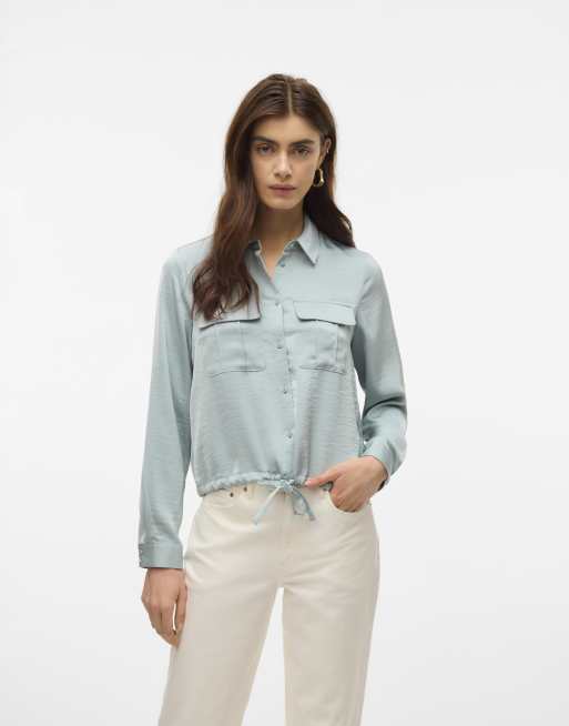 Vero Moda - Overhemd in grijze mist