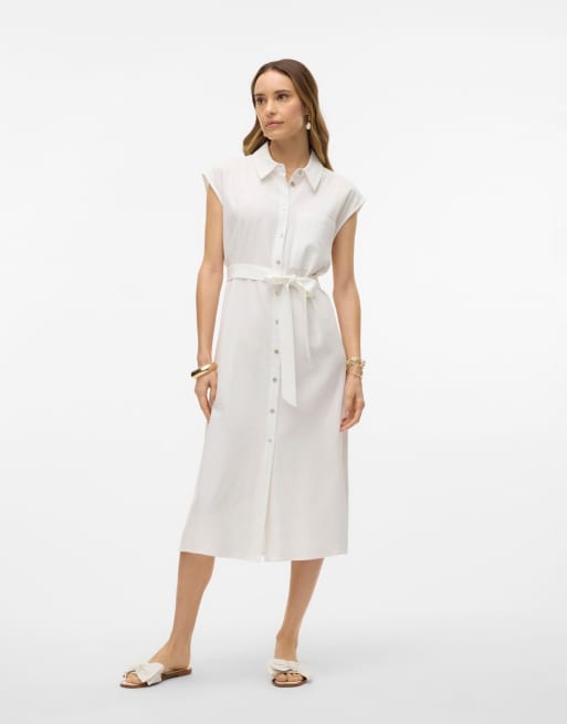 Vero Moda - Overhemdjurk in wit