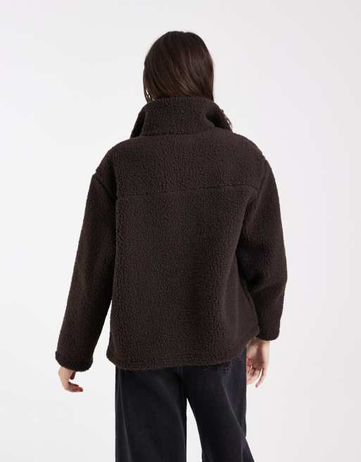 Vero Moda Oversize-Jacke mit Stehkragen in Schokobraun, 4 von 4