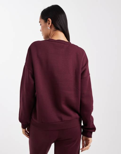 Vero Moda – Oversize-Sweatshirt in Burgunderrot, Kombiteil, 4 von 4