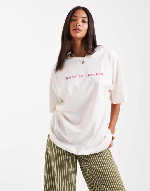 Vero Moda – Oversize-T-Shirt in Gelb mit Boyfriend-Passform und „Fruta De Granada“-Grafikprint, 2 von 4