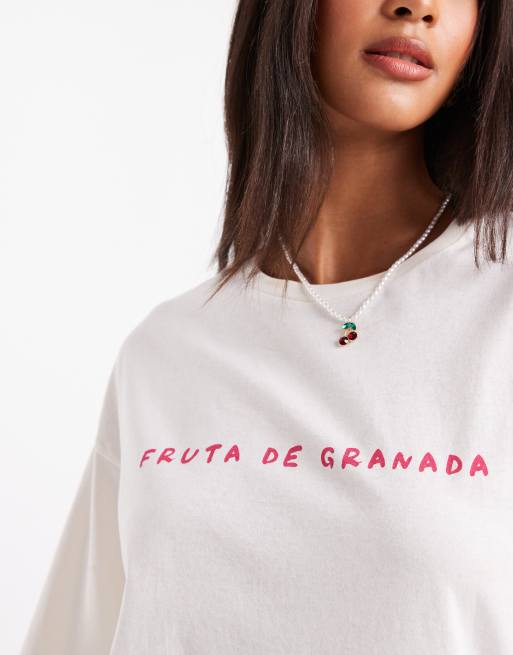 Vero Moda – Oversize-T-Shirt in Gelb mit Boyfriend-Passform und „Fruta De Granada“-Grafikprint, 4 von 4