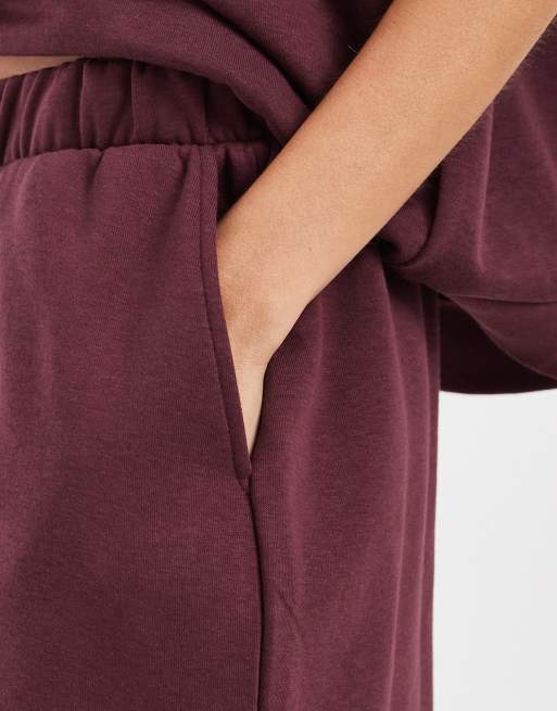 Vero Moda oversized balloon leg sweatpants in burgundy - part of a set, 5 of 5