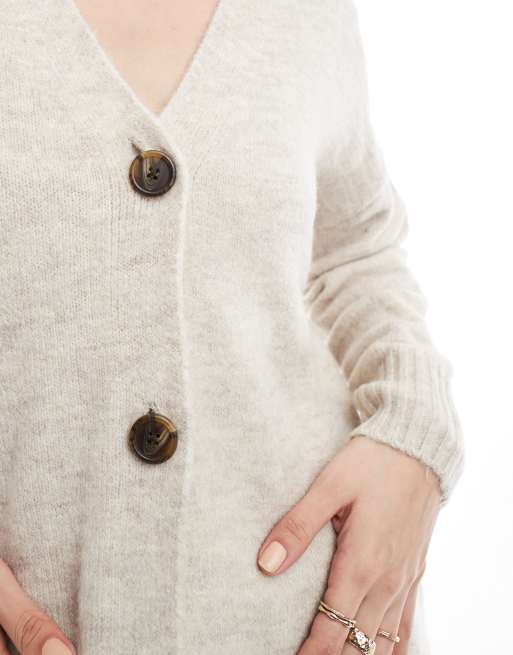 Vero Moda knitted cardigan with diamante buttons in cream