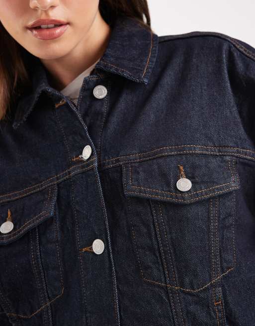 Vero Moda - Oversized denim jack in donkerblauw, 3 van 4