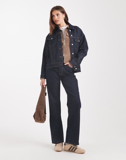 Vero Moda oversized denim jacket in dark blue, 2 of 4