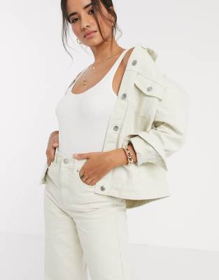 cream oversized denim jacket