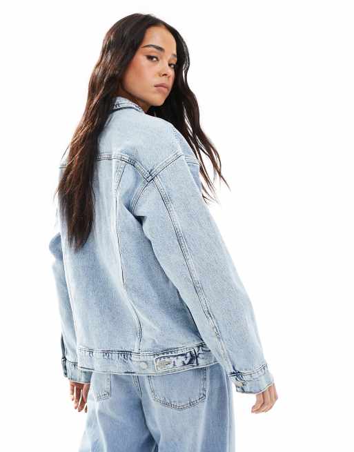 Vero Moda - Oversized denimjakke i lyseblå vask, 4 af 4