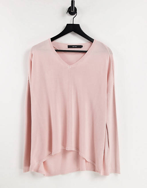 Vero Moda oversized drapey jumper in pink