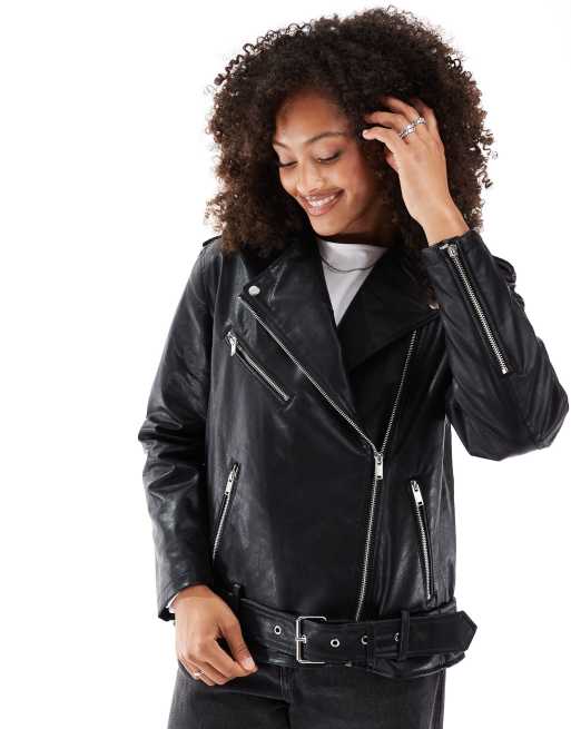 Vero Moda oversized faux leather biker jacket ASOS