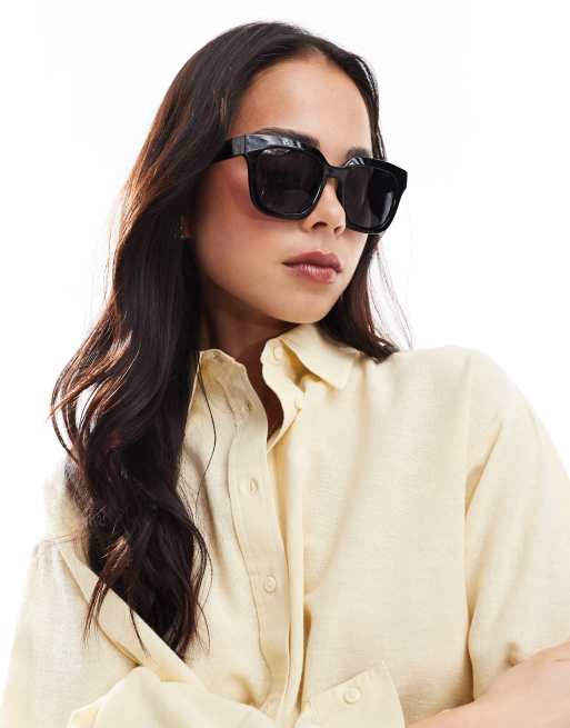 Vero Moda - Oversized, firkantede solbriller i sort