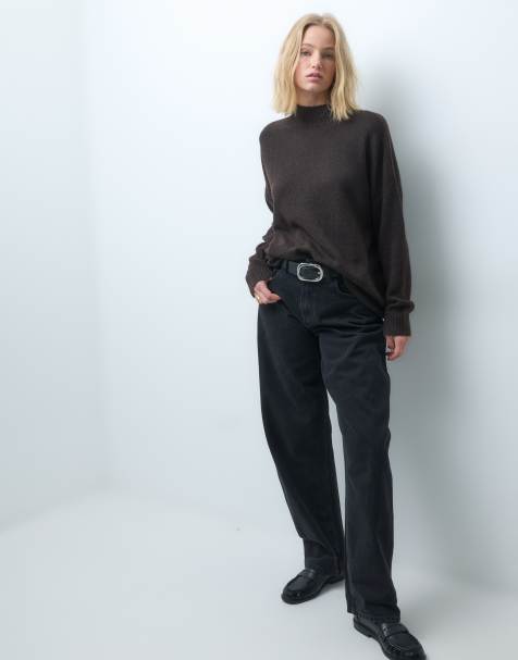 Vero Moda oversized funnel neck jumper in chocolate brown - view 1