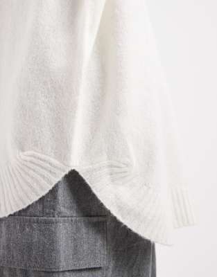 Vero Moda Oversized Funnel Neck Sweater In White