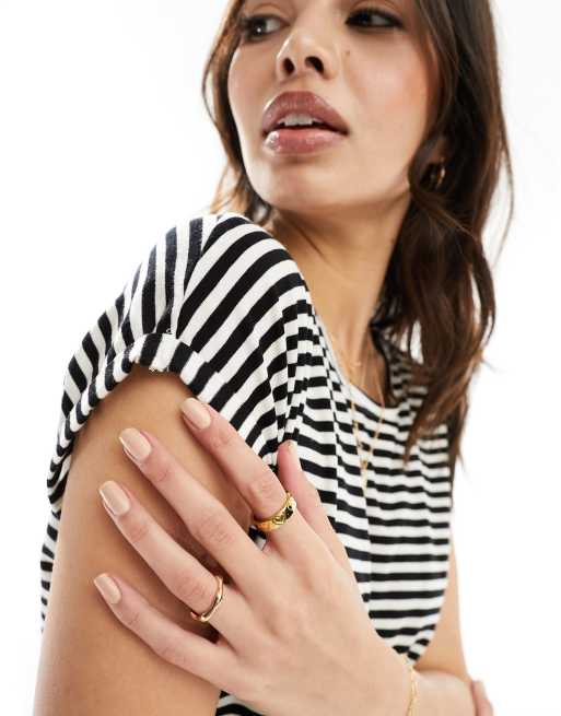 Vero Moda - Oversized gestreept T-shirt in zwart-wit, 2 van 4