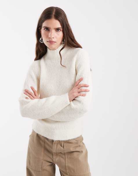 Vero Moda oversized high neck soft knit jumper in cream - view 1