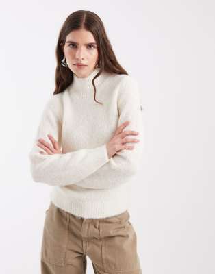 Vero Moda Oversized High Neck Soft Knit Sweater In White