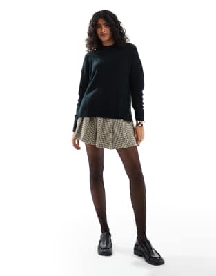 Vero Moda Oversized High Neck Sweater In Black