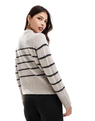 Vero Moda Oversized Knitted Sweater In Gray